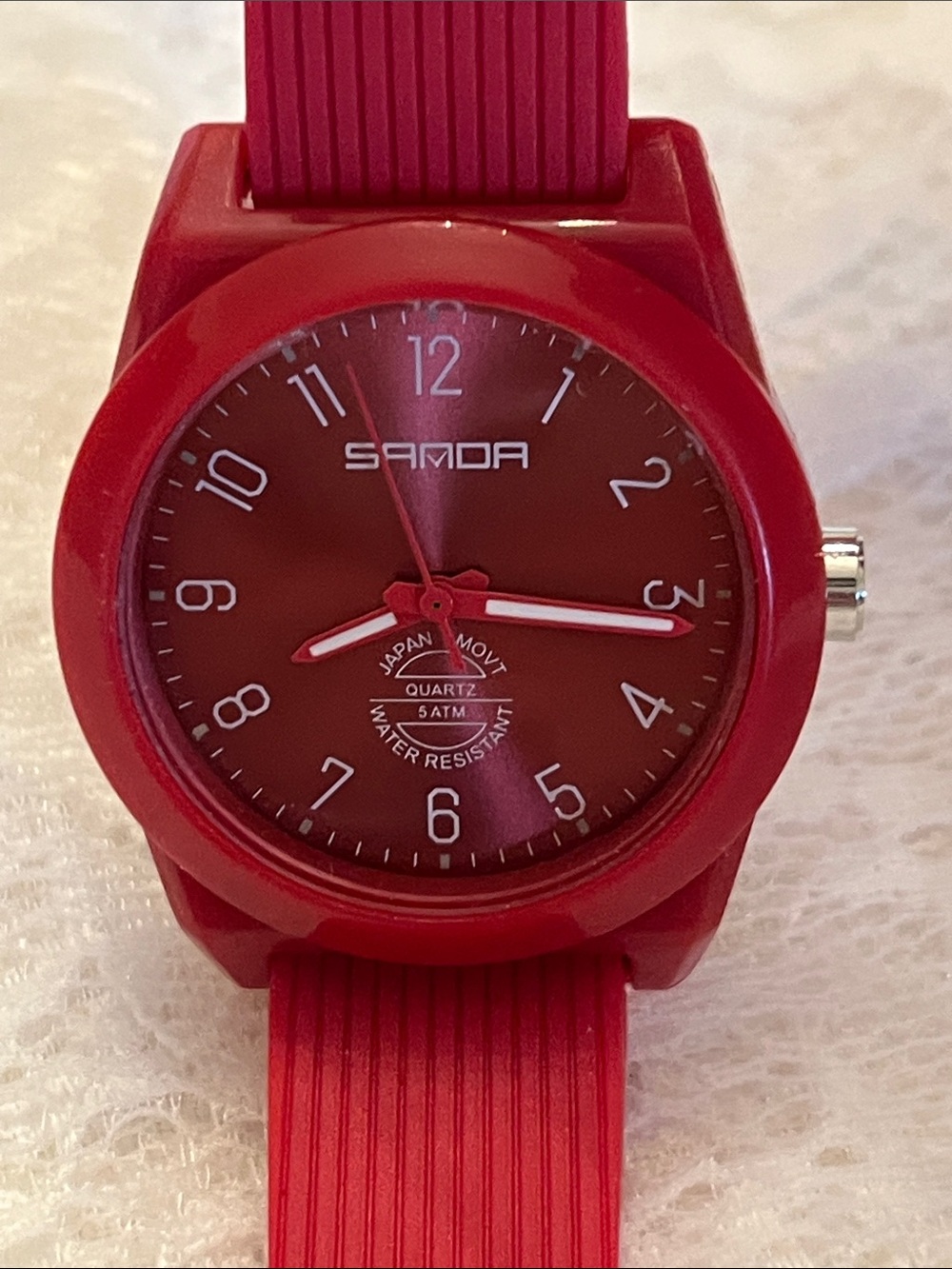 Red Silicone Quartz Watch
